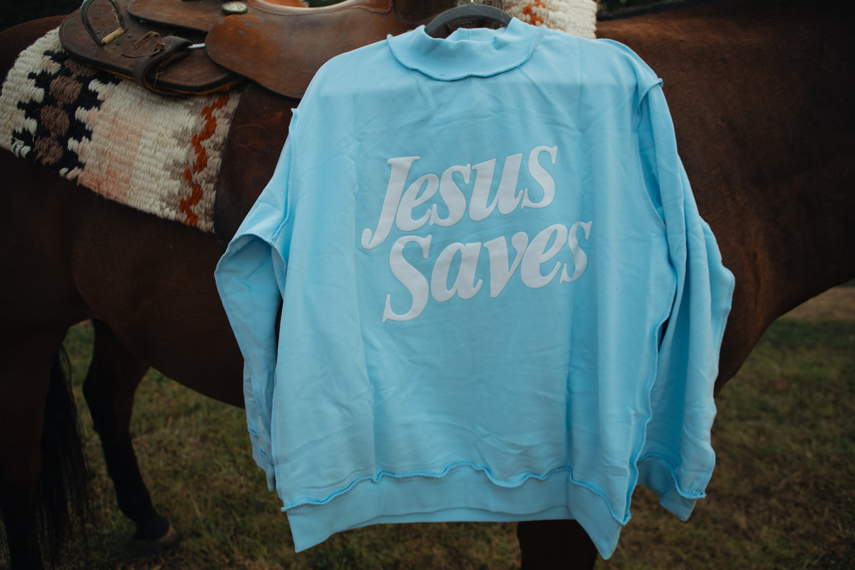 JESUS SAVES MOCK NECK